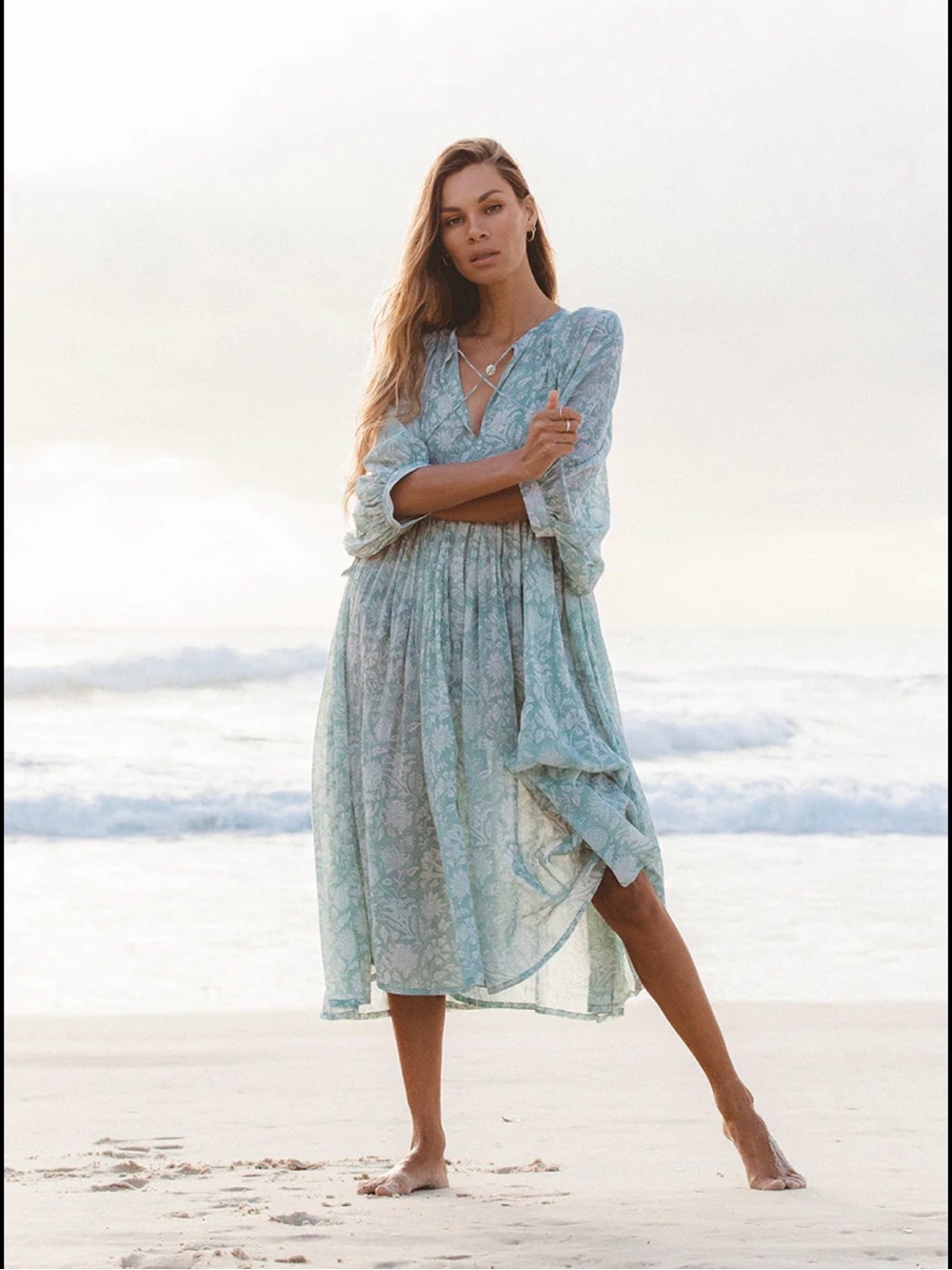 Daughters of India Kyra Midi Dress in Jade - Picture 2 of 15
